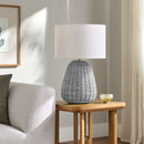 Hospitality furniture - Hand-painted Rattan Linen Table Lamp - www.oroatrade.com