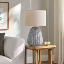 Hospitality furniture - Hand-painted Rattan Linen Table Lamp - www.oroatrade.com