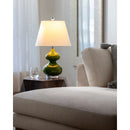 Contract furniture - Green Glass Accent Table Lamp - www.oroatrade.com