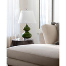 Contract furniture - Green Glass Accent Table Lamp - www.oroatrade.com