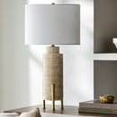 Modern European furniture - Beige Cement Linen Table Lamp - www.oroatrade.com