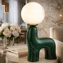 Modern European furniture - White Glass Sculptural Table Lamp - www.oroatrade.com