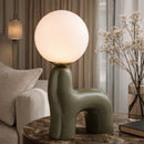 Modern European furniture - White Glass Sculptural Table Lamp - www.oroatrade.com