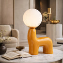 Modern European furniture - White Glass Sculptural Table Lamp - www.oroatrade.com