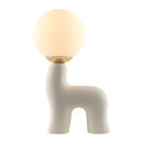 Modern European furniture - White Glass Sculptural Table Lamp - www.oroatrade.com
