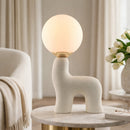 Modern European furniture - White Glass Sculptural Table Lamp - www.oroatrade.com
