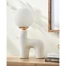 Modern European furniture - White Glass Sculptural Table Lamp - www.oroatrade.com