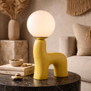 Modern European furniture - White Glass Sculptural Table Lamp - www.oroatrade.com