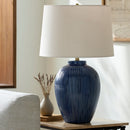 Hospitality furniture - Striped Ceramic Accent Table Lamp - www.oroatrade.com