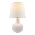 Modern European furniture - Scalloped White Linen Table Lamp - www.oroatrade.com