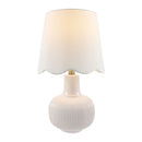 Modern European furniture - Scalloped White Linen Table Lamp - www.oroatrade.com
