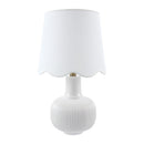 Modern European furniture - Scalloped White Linen Table Lamp - www.oroatrade.com