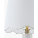 Modern European furniture - Scalloped White Linen Table Lamp - www.oroatrade.com