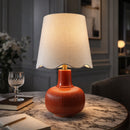 Modern European furniture - Scalloped White Linen Table Lamp - www.oroatrade.com