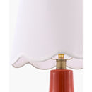 Modern European furniture - Scalloped White Linen Table Lamp - www.oroatrade.com
