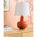 Modern European furniture - Scalloped White Linen Table Lamp - www.oroatrade.com