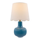 Modern European furniture - Scalloped White Linen Table Lamp - www.oroatrade.com