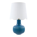 Modern European furniture - Scalloped White Linen Table Lamp - www.oroatrade.com