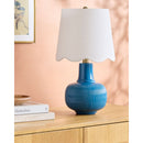 Modern European furniture - Scalloped White Linen Table Lamp - www.oroatrade.com