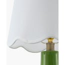Modern European furniture - Scalloped White Linen Table Lamp - www.oroatrade.com
