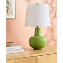 Modern European furniture - Scalloped White Linen Table Lamp - www.oroatrade.com