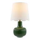 Modern European furniture - Scalloped White Linen Table Lamp - www.oroatrade.com
