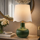 Modern European furniture - Scalloped White Linen Table Lamp - www.oroatrade.com