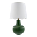 Modern European furniture - Scalloped White Linen Table Lamp - www.oroatrade.com