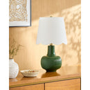 Modern European furniture - Scalloped White Linen Table Lamp - www.oroatrade.com
