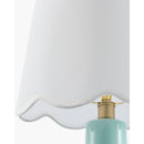 Modern European furniture - Scalloped White Linen Table Lamp - www.oroatrade.com