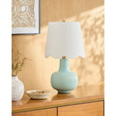 Modern European furniture - Scalloped White Linen Table Lamp - www.oroatrade.com