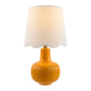 Modern European furniture - Scalloped White Linen Table Lamp - www.oroatrade.com