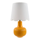 Modern European furniture - Scalloped White Linen Table Lamp - www.oroatrade.com