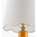 Modern European furniture - Scalloped White Linen Table Lamp - www.oroatrade.com
