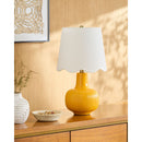 Modern European furniture - Scalloped White Linen Table Lamp - www.oroatrade.com