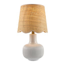 Modern European furniture - Scalloped Beige Jute Table Lamp - www.oroatrade.com