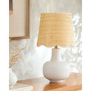 Modern European furniture - Scalloped Beige Jute Table Lamp - www.oroatrade.com