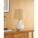 Modern European furniture - Scalloped Beige Jute Table Lamp - www.oroatrade.com