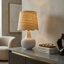 Modern European furniture - Scalloped Beige Jute Table Lamp - www.oroatrade.com