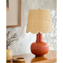 Modern European furniture - Scalloped Beige Jute Table Lamp - www.oroatrade.com