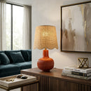 Modern European furniture - Scalloped Beige Jute Table Lamp - www.oroatrade.com