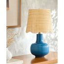 Modern European furniture - Scalloped Beige Jute Table Lamp - www.oroatrade.com