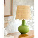 Modern European furniture - Scalloped Beige Jute Table Lamp - www.oroatrade.com