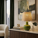 Modern European furniture - Scalloped Beige Jute Table Lamp - www.oroatrade.com