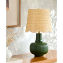 Modern European furniture - Scalloped Beige Jute Table Lamp - www.oroatrade.com