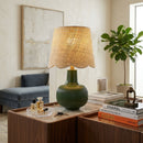 Modern European furniture - Scalloped Beige Jute Table Lamp - www.oroatrade.com