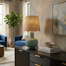 Modern European furniture - Scalloped Beige Jute Table Lamp - www.oroatrade.com