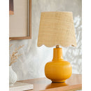 Modern European furniture - Scalloped Beige Jute Table Lamp - www.oroatrade.com
