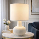 Modern European furniture - Reeded Ceramic Accent Table Lamp - www.oroatrade.com