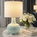 Modern European furniture - Reeded Ceramic Accent Table Lamp - www.oroatrade.com